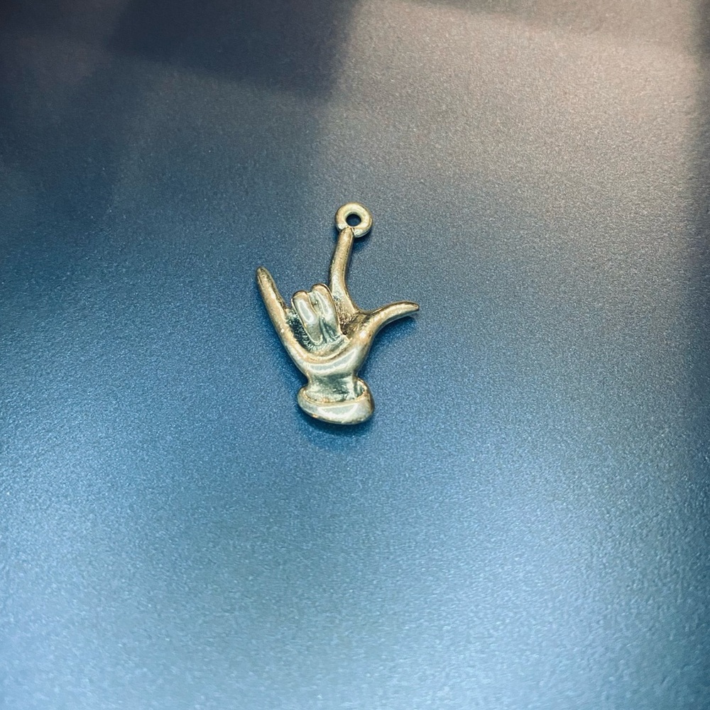 Retired Sign Language I love you James Avery Charm - split loop - polished